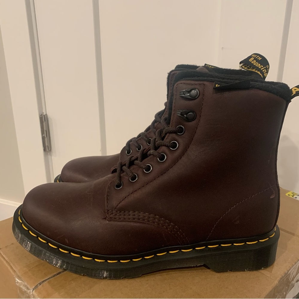 Brown Dr. Martens 1460 Pascal Warmwair Leather Lace Up Boot - Picture 2 of 8